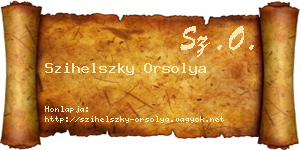 Szihelszky Orsolya névjegykártya